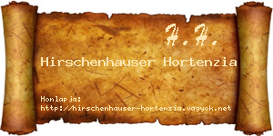 Hirschenhauser Hortenzia névjegykártya