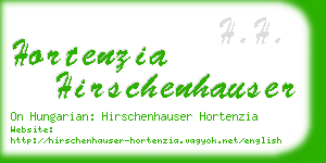 hortenzia hirschenhauser business card